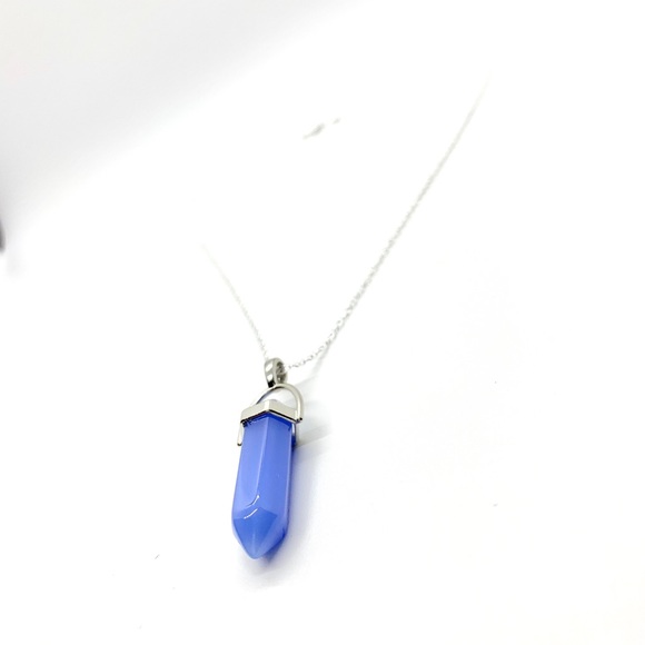 Blue Violet Hexagonal Pendant Necklace - Picture 3 of 3
